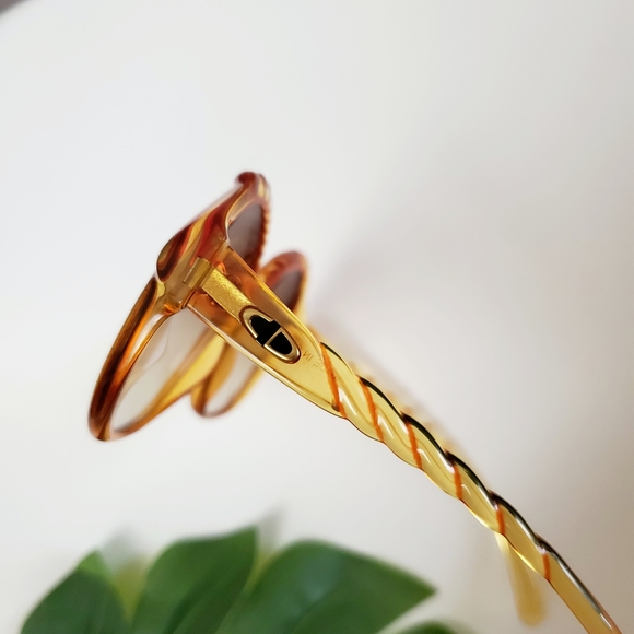 Vintage Christian Dior 1970s Amber Braid Sunglasses Made in Germany - Picture 6 of 13